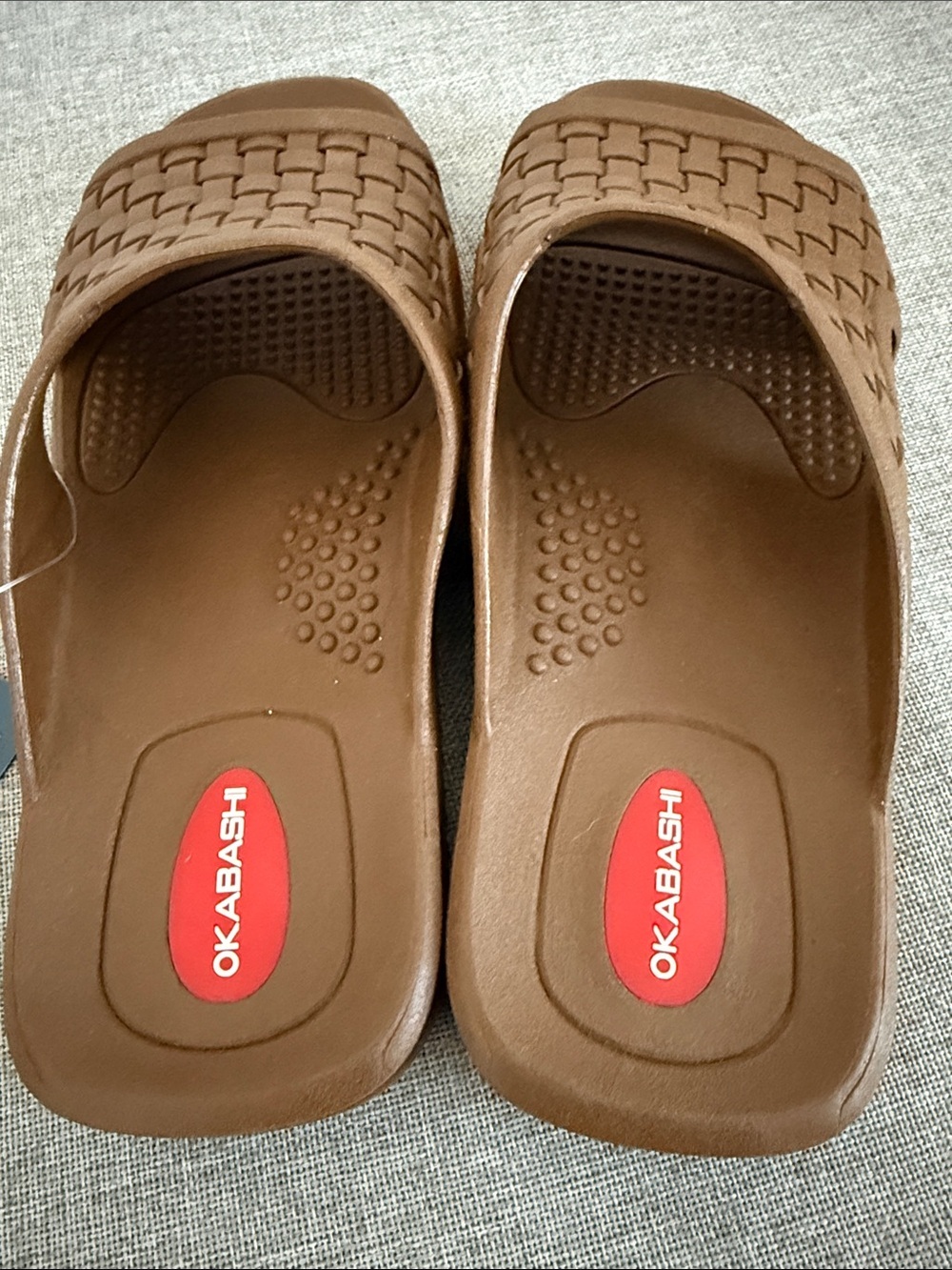 Okabashi Brown Woven Slide Mules for Women8/9 men 6/7 - Picture 3 of 8